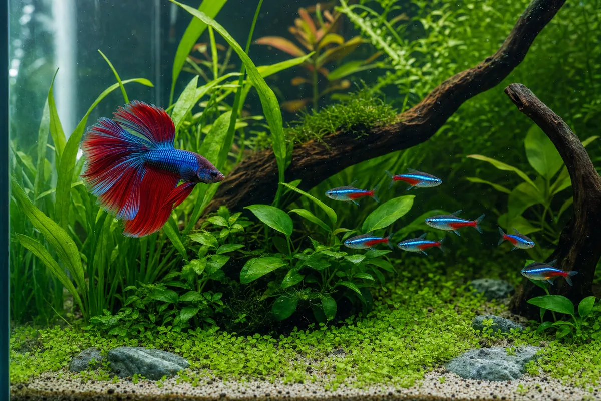 How Big Must a Betta Tank Be to Hold Neon Tetras?