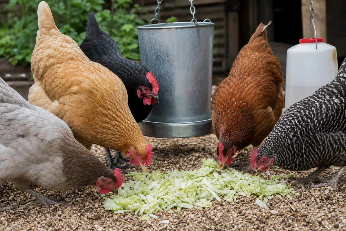 How Hanging a Whole Cabbage Head Reduces Feather Pecking in the Coop