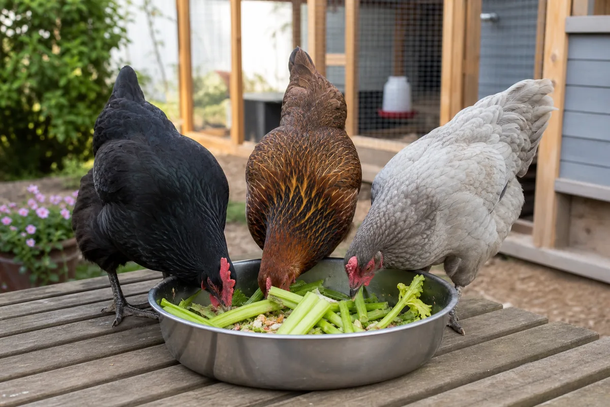 How Short Must Celery Be Cut So Hens Cannot Choke?