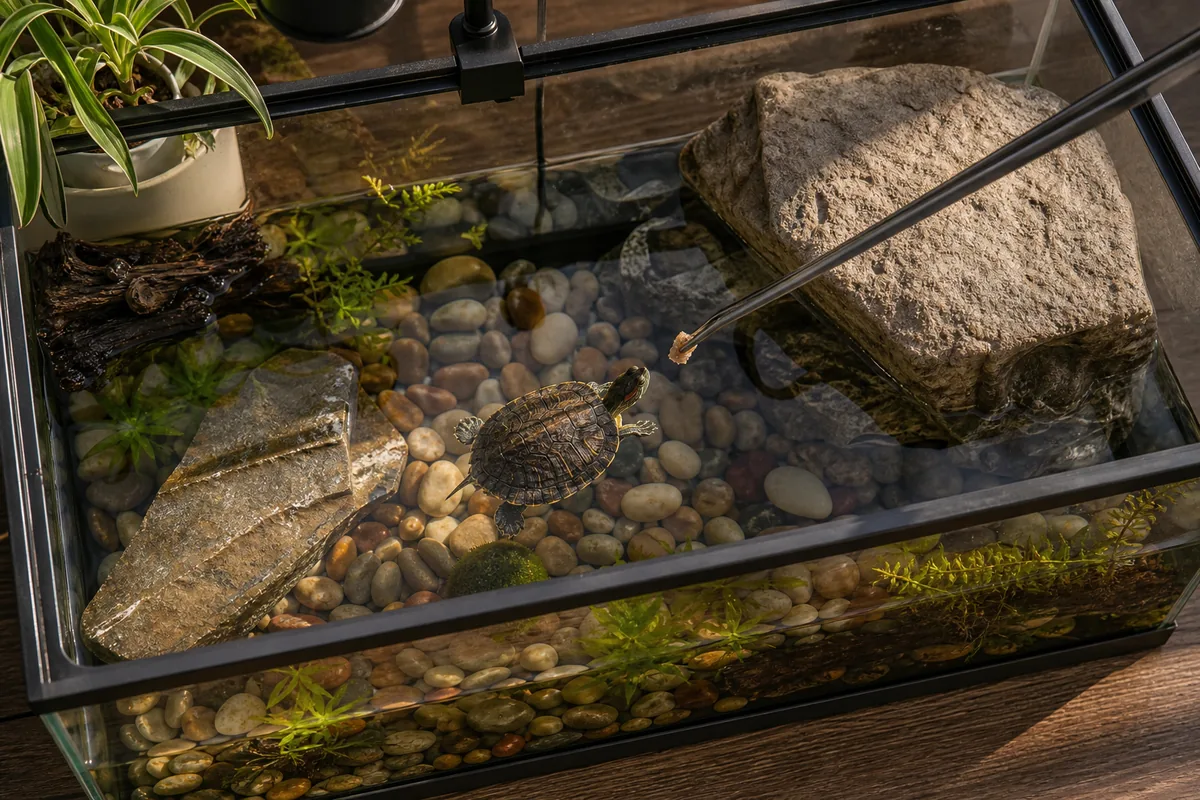 Red-Eared Slider Enclosure: 75 Gallons per Adult, Plus a Basking Dock
