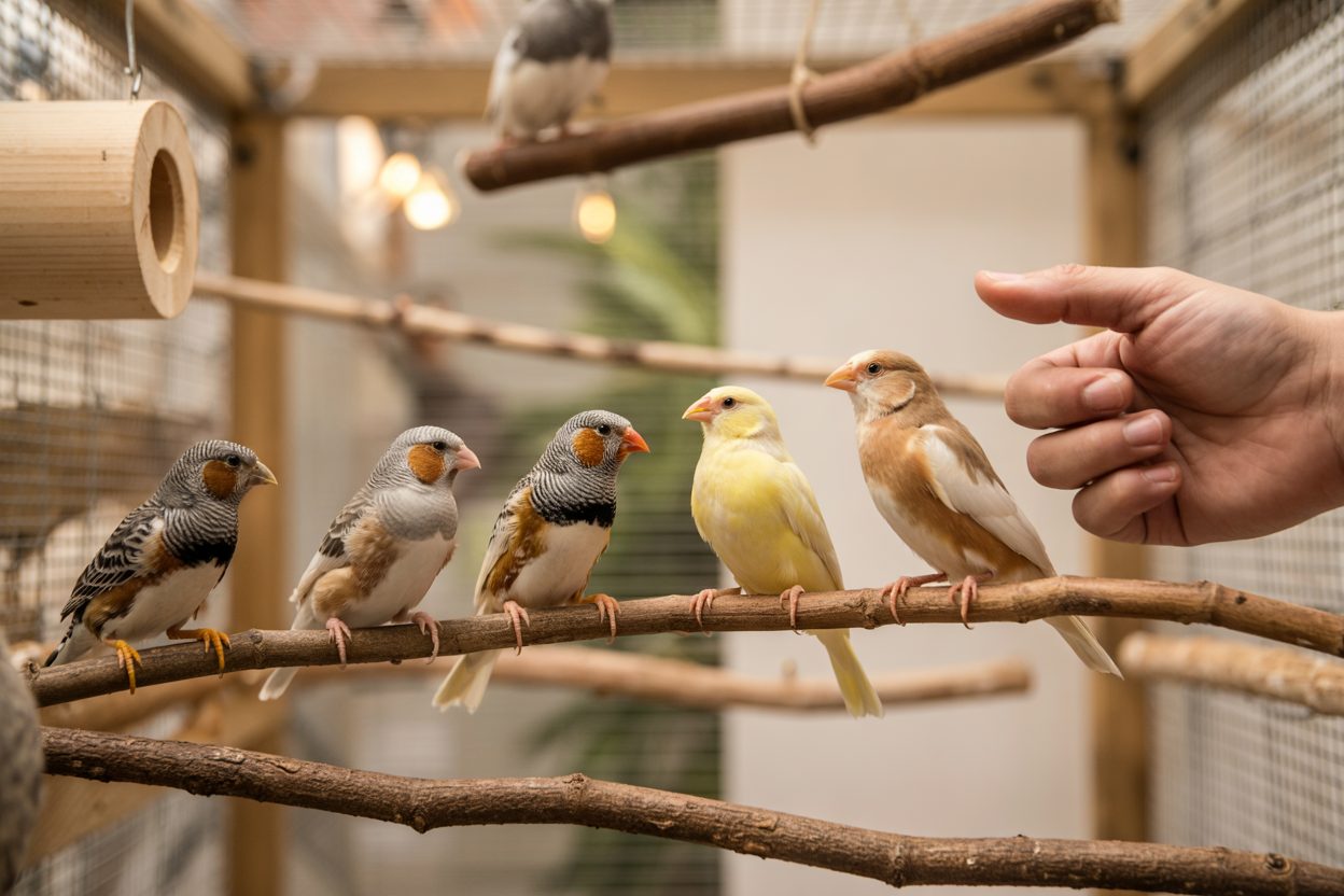Zebra Finch and Canary, Best Hands-Off Quiet Birds